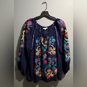 John Mark Multicolor Embroidered Blouse